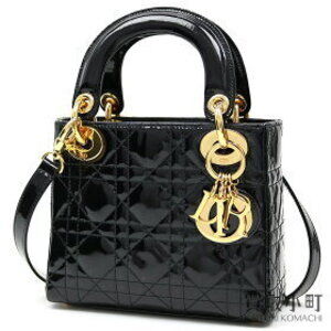 Dior Lady Classic Handbag Cannage Stitch Patent Leather Shoulder Crossbody Bag